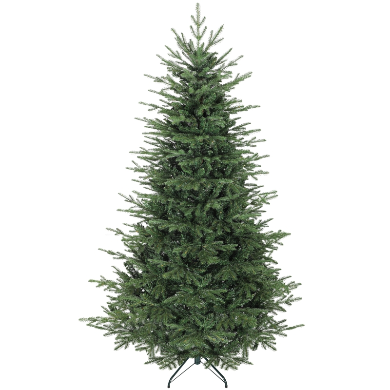 HOMCOM Árvore de Natal Artificial 210 cm com 2322 Ramos Densos Suporte Metálico Dobrável para Interior Verde
