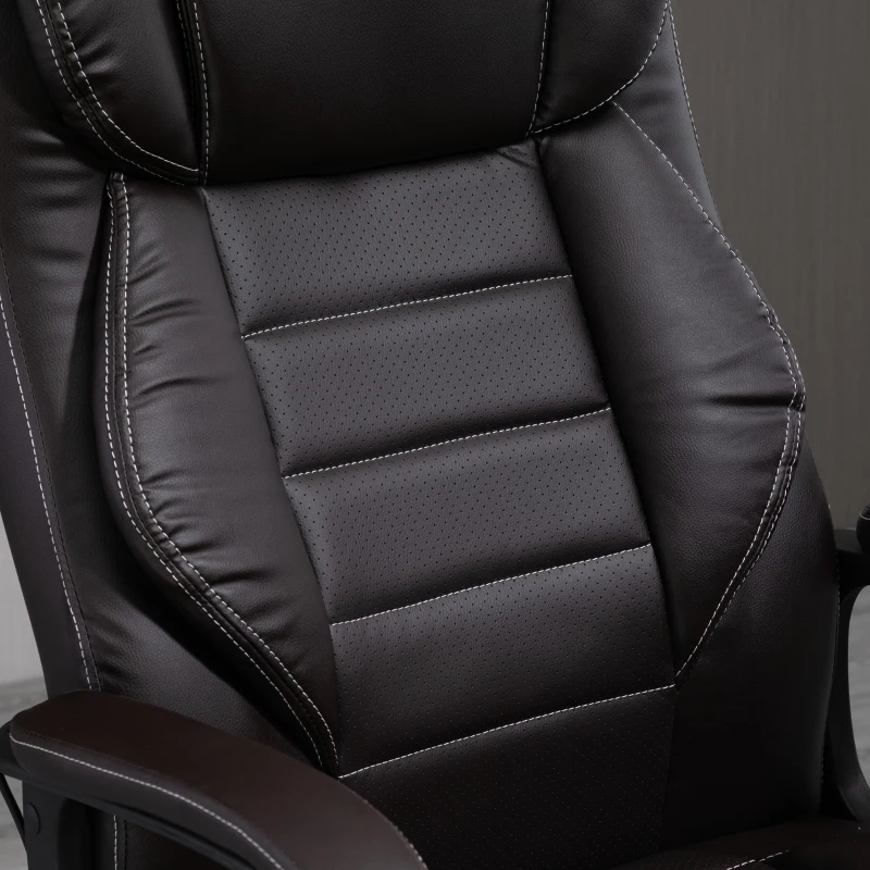 Vinsetto Massage Bureaustoel, verstelbare Directiestoel, ergonomische Draaistoel, 6 Vibratiepunten, Bruin(m-10)