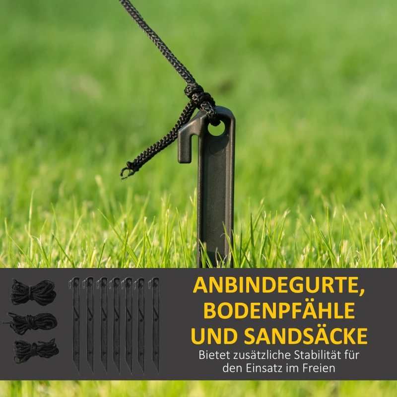 Outsunny Halloween-decoratie 3 m reusachtige Sensenman met LED-verlichting voor buiten, IP44