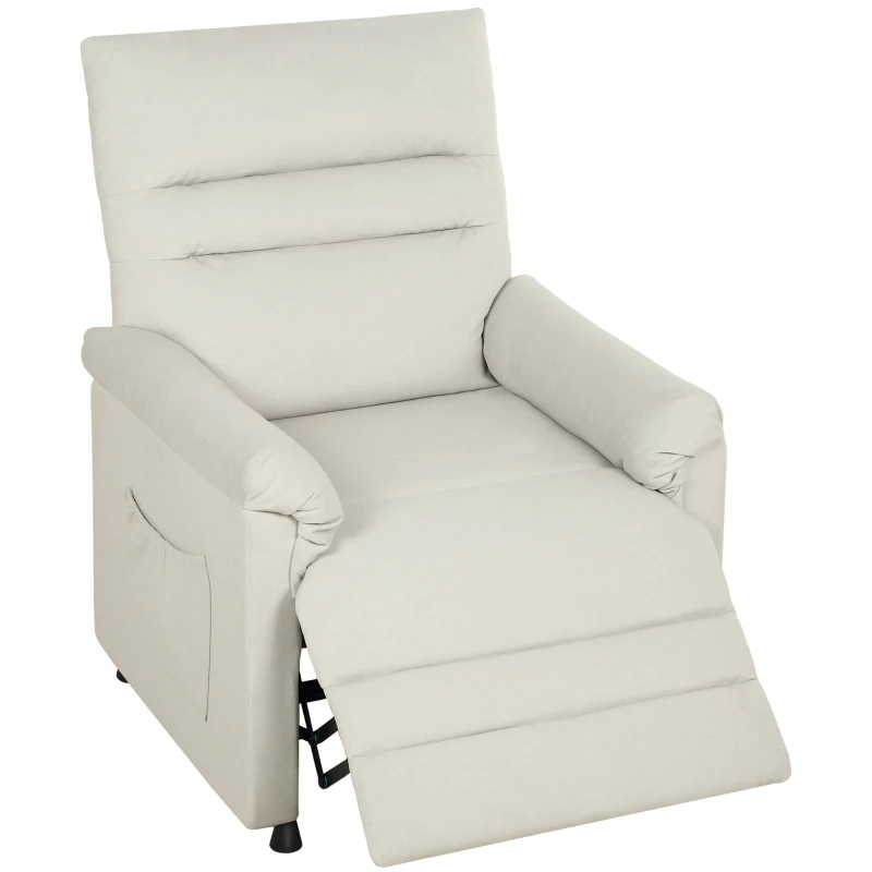 HOMCOM Fauteuil relax électrique massant et chauffant, fauteuil inclinable, repose-pieds, moteur silencieux, 82x99x106cm, crème