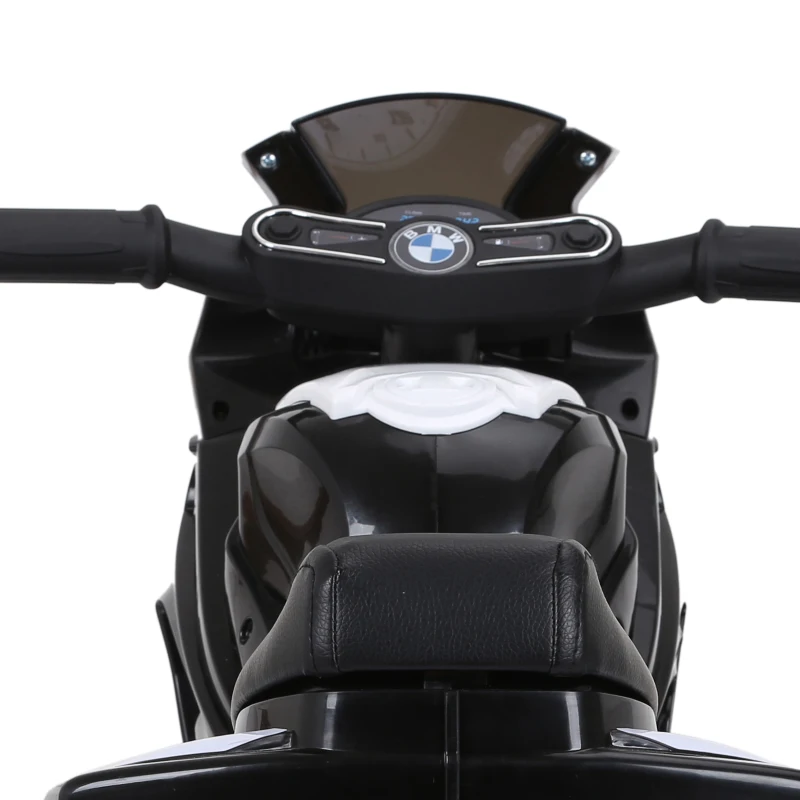 HOMCOM Mota Elétrica BMW para Crianças entre 18-36 Meses 6V com Faróis Música e Velocidade Máx. de 2,5 km/h 66x37x44 cm Preto