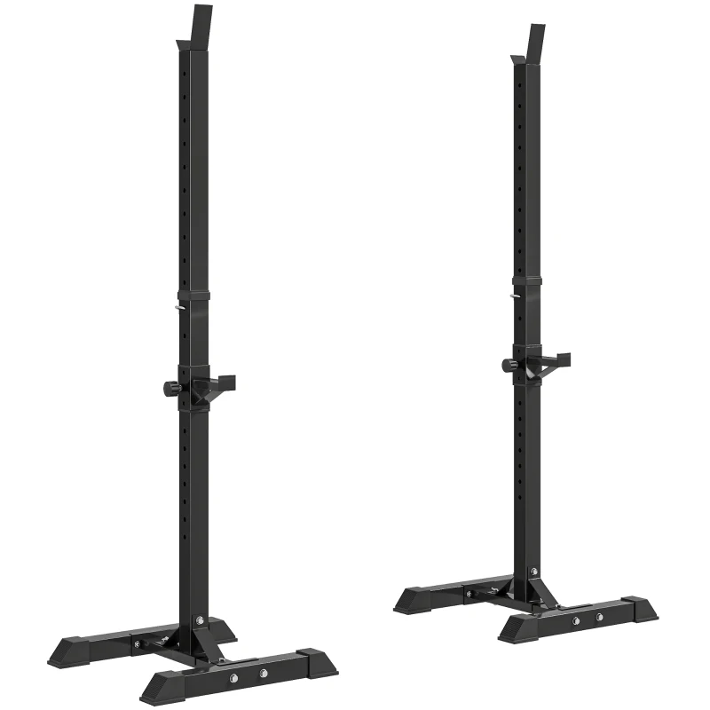 HOMCOM Support de musculation entrainement pour barre longue haltère charge max. 150 Kg