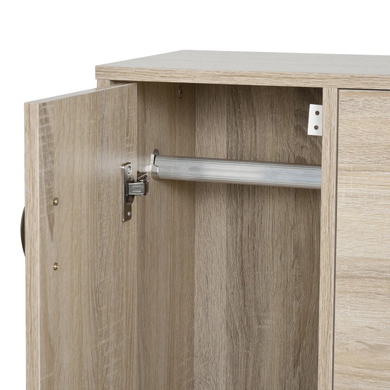 HOMCOM Sapateira com 3 Portas para até 12 Pares de Sapatos com Prateleira Ajustável em até 2 Níveis 79x26x120cm Madeira