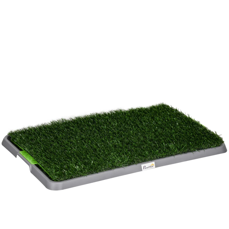 PawHut Inodoro para Perros con Césped Sintético, Repuesto y Bandeja Inferior para Interior y Exterior, 67x41x3.5 cm