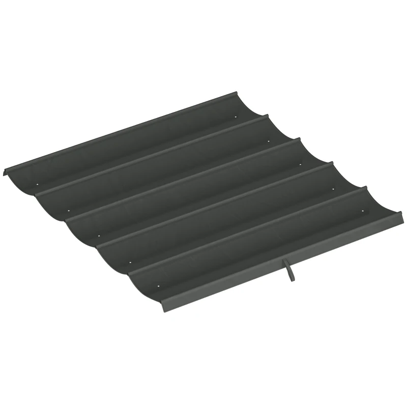 Outsunny Cobertura para Pérgola 2,5x2,55 m Teto de Substituição Retrátil para Pérgola com 10 Orifícios de Drenagem Cinza Escuro