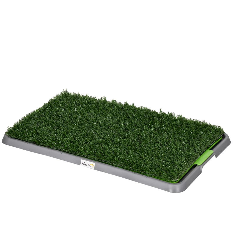 PawHut Toilette pour chiens avec gazon synthétique, herbe de rechange et plateau inférieur pour intérieur et extérieur, 67x41x3,5 cm