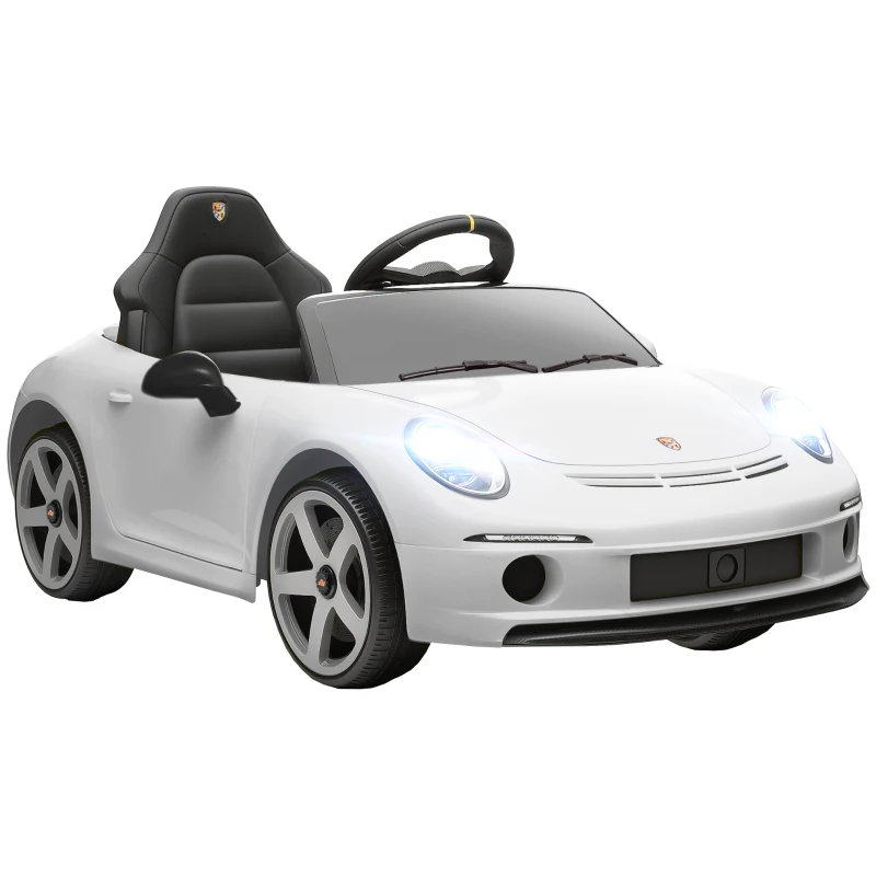 AIYAPLAY Macchina per Bambini 3-5 Anni con Licenza Ufficiale RUF GT, Telecomando, Cintura di Sicurezza e Musica, Bianco