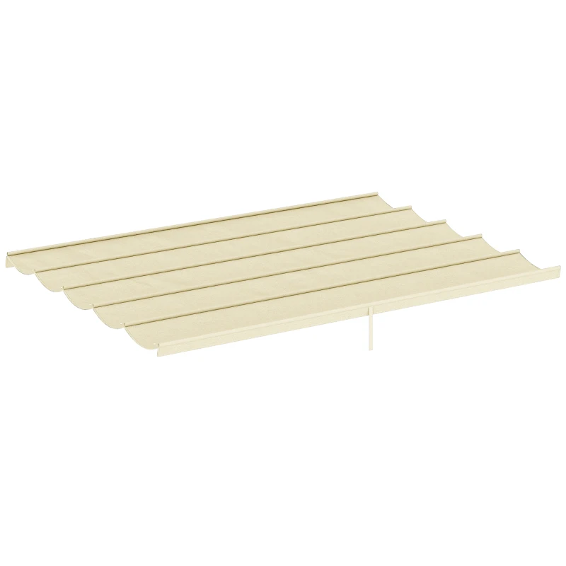 Outsunny Toile de toit pour pergola tonnelle rétractable de 4 x 3 m - toile uniquement 350 x 260 cm crème