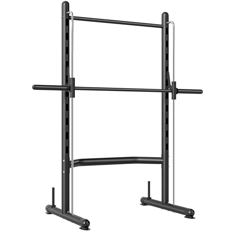 HOMCOM Adjustable Squat Rack, with Pull Up Bar, Barbell Bar for Home Gym