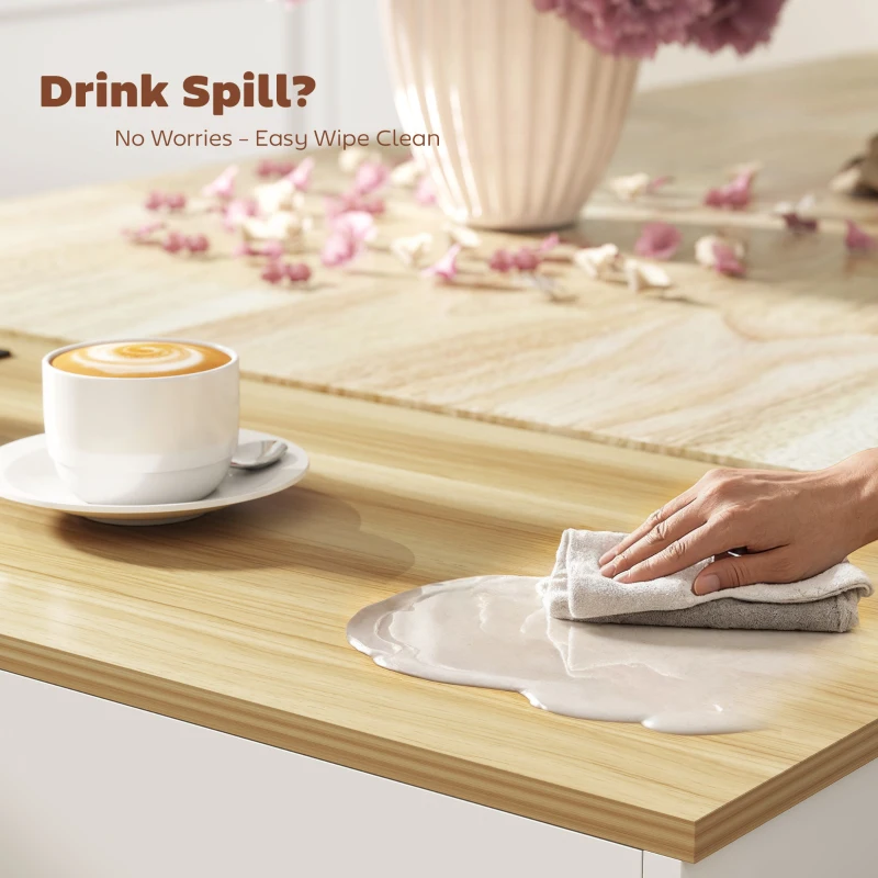 HOMCOM Isla de cocina, carrito de cocina con ruedas, con encimera abatible, cajón, repisa, 120 x 68 x 85 cm, Blanco