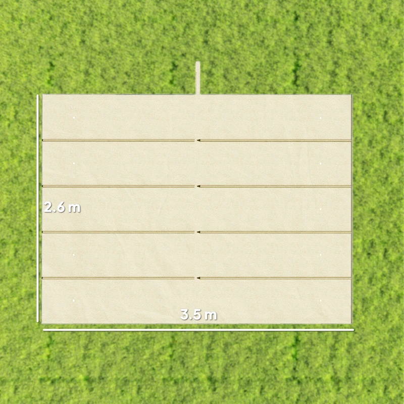 Outsunny Copertină de Schimb pentru Pergolă de Grădină cu 10 Orificii de Drenaj, Acoperire din Poliester, 250x255 cm, Gri