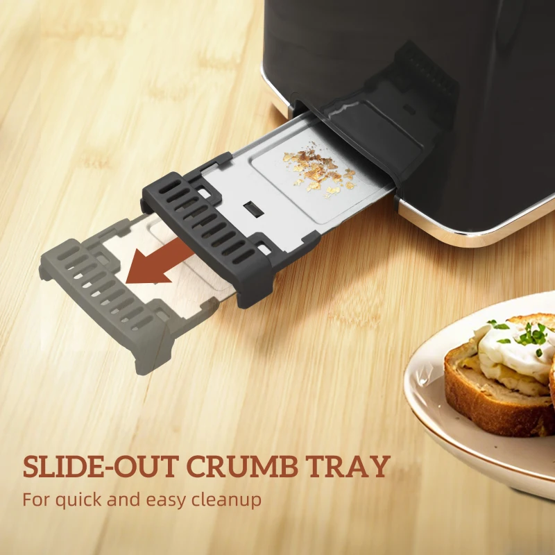 HOMCOM Touch Screen Kettle and Toaster Set - Black