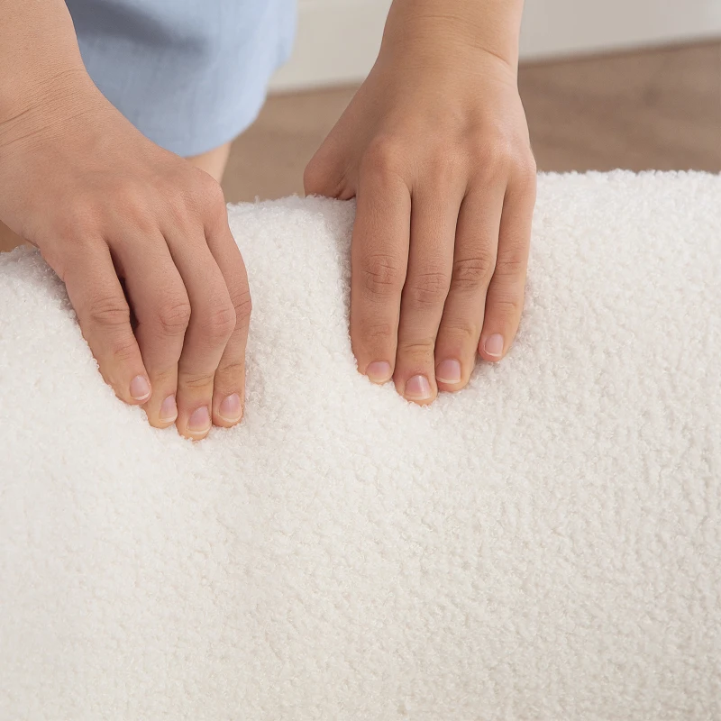 HOMCOM Bouclé fabric lounge chair, padded armchair, wide seat, ergonomic backrest, 70 x 64 x 71 cm, white