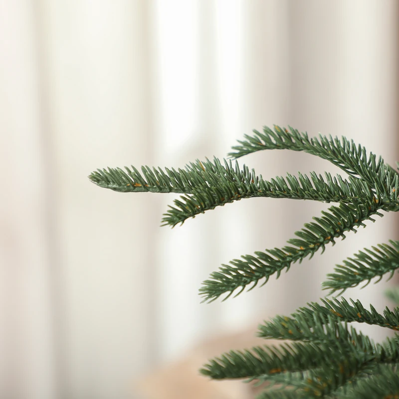 HOMCOM Albero di Natale Artificiale da 180 cm e Ignifugo con 1814 Rami Realistici, Base in Metallo Pieghevole