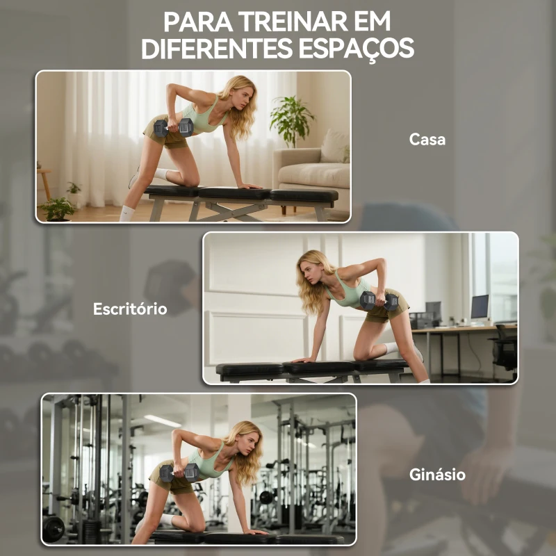 HOMCOM Conjunto de 2 Halteres Hexagonais 12,5 kg (25 kg Total) Ferro Fundido Revestidos em Borracha com Pega Anti-Deslizante  Preto e Prateado