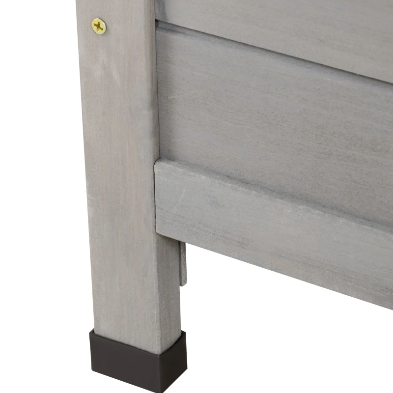 Outsunny Armario para Terraza de Madera con 2 Estantes Interiores 2 puertas y Techo Inclinado para Exterior Terreza 87x46,5x96,5 cm Gris(m-8)