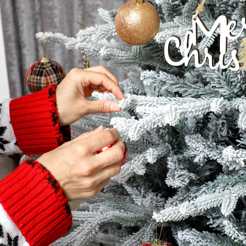 HOMCOM Sztuczna choinka 180 cm z efektem śniegu, 1976 końcówek do wnętrz