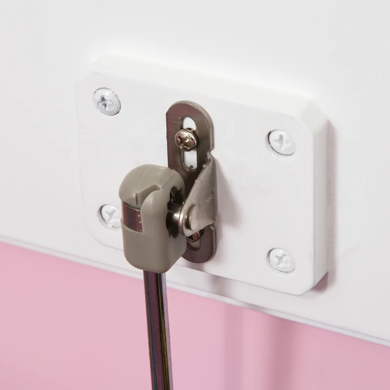 HOMCOM Spielzeugtruhe Kinder Aufbewahrungsbank klappbarer Deckel mit Sicherheitscharniere 60 x 30 x 50 cm rosa