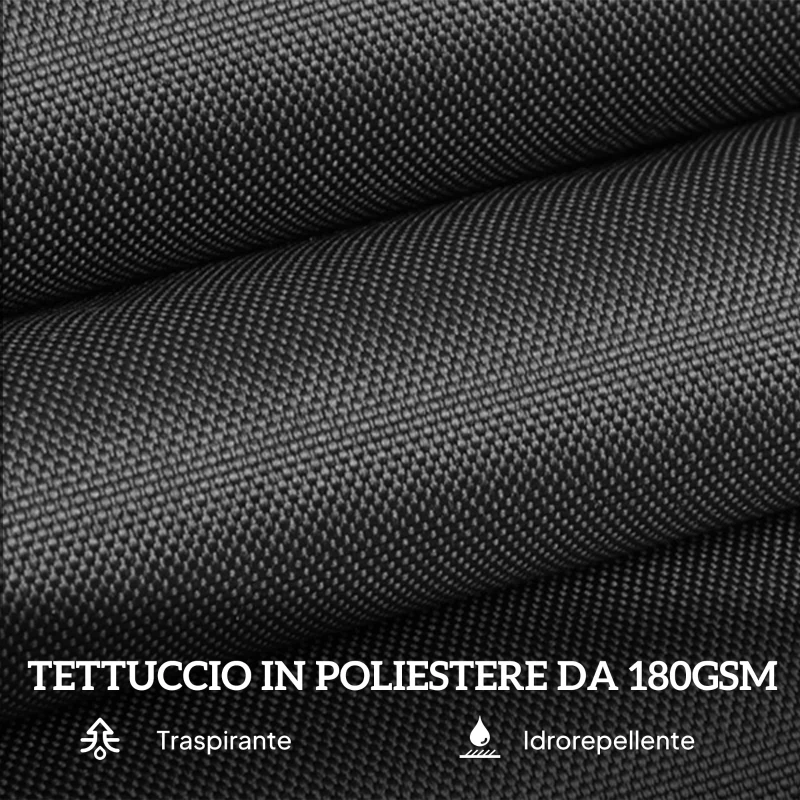 Outsunny Ombrellone da Giardino Doppio con Apertura a Manovella, in Acciaio e Poliestere, 460x270x240 cm, Nero