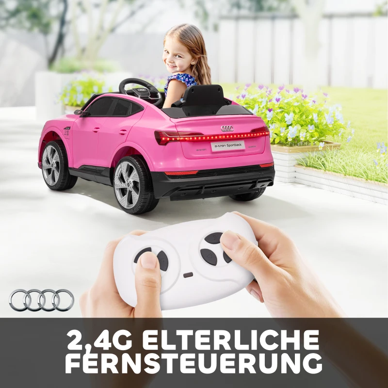 HOMCOM Elektrische kinderauto 12V Audi E-tron met afstandsbediening, veiligheidsgordel, voor 3-5 jaar(m-6)