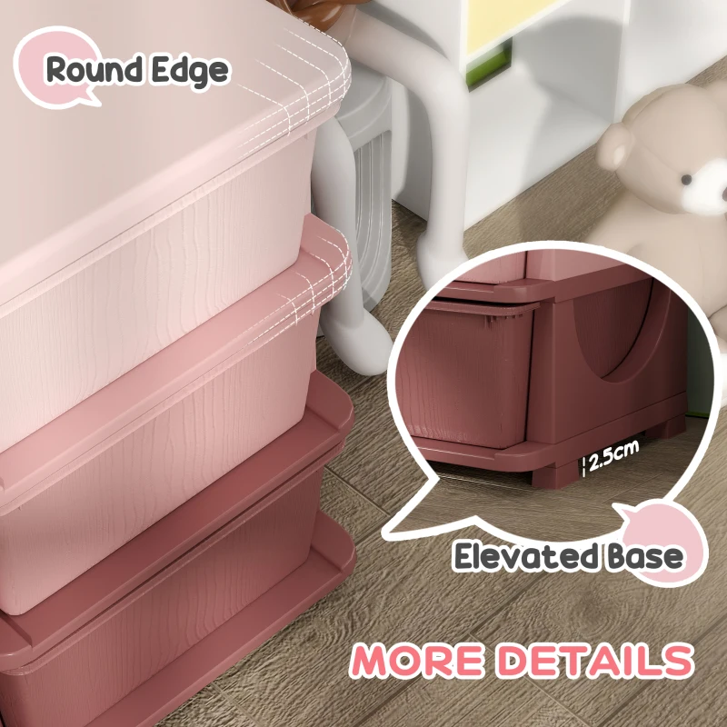 HOMCOM Kids Storage Unit, with Six Drawers - Pink