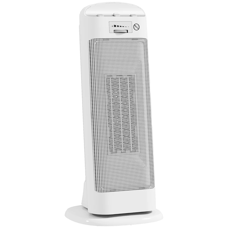 HOMCOM Aquecedor Elétrico de Baixo Consumo 2000W PTC com 4 Modos Termóstato Regulável Oscilação de 55°  20x20x49 cm Branco