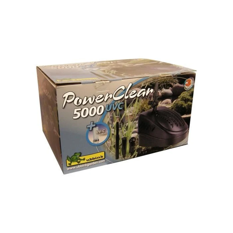 Pompe de bassin filtrante Powerclear 5000 - UBBINK - Jet d'eau et filtration mécanique et UV-C