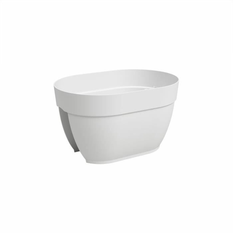 ARTEVASI Jardiniere balcon CAPRI CAMPANA - 40 ma - Blanc - 39 x 25,6 x 22,5 cm