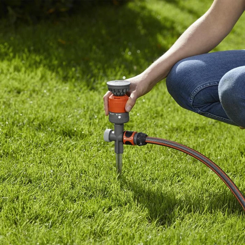 GARDENA Arroseur circulaire Vario Comfort – Surface 225m² max – Portée 8.5m max – Crans arrosage 45-360° – Garantie 5 ans (1949-20)