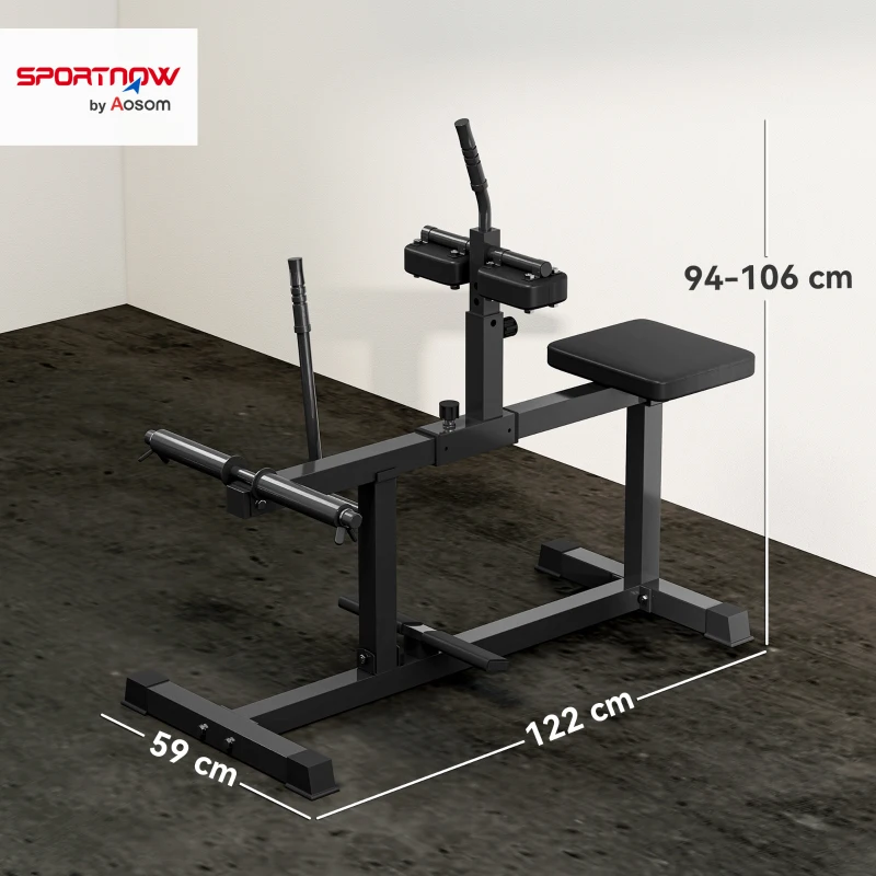HOMCOM Presse à mollets - poste cuisses et mollets - banc de musculation réglable acier renforcé noir