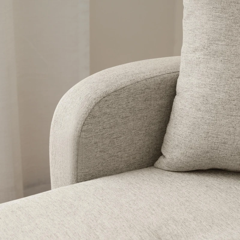 3-Seater L-shaped Corner Sofa with Reversible Chaise Lounge, Extra Cushion, Compact Couch for Apartment, 116L x 118W x 82H cm, Beige+Grey