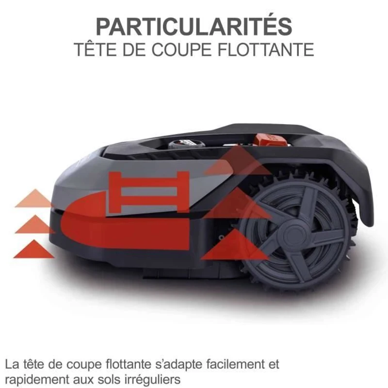 Robot tondeuse connecté 600m2 Scheppach RoboCut XL600 avec station de recharge | Jusqu'a 600 m² | Capteur de pluie | WiFi & BT