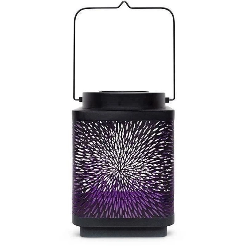 Lanterne solaire - GARDEN ID Attract - Mauve 11 x 11 h15 cm - 6 a 8h autonomie - Mobile - Bouton on/off.