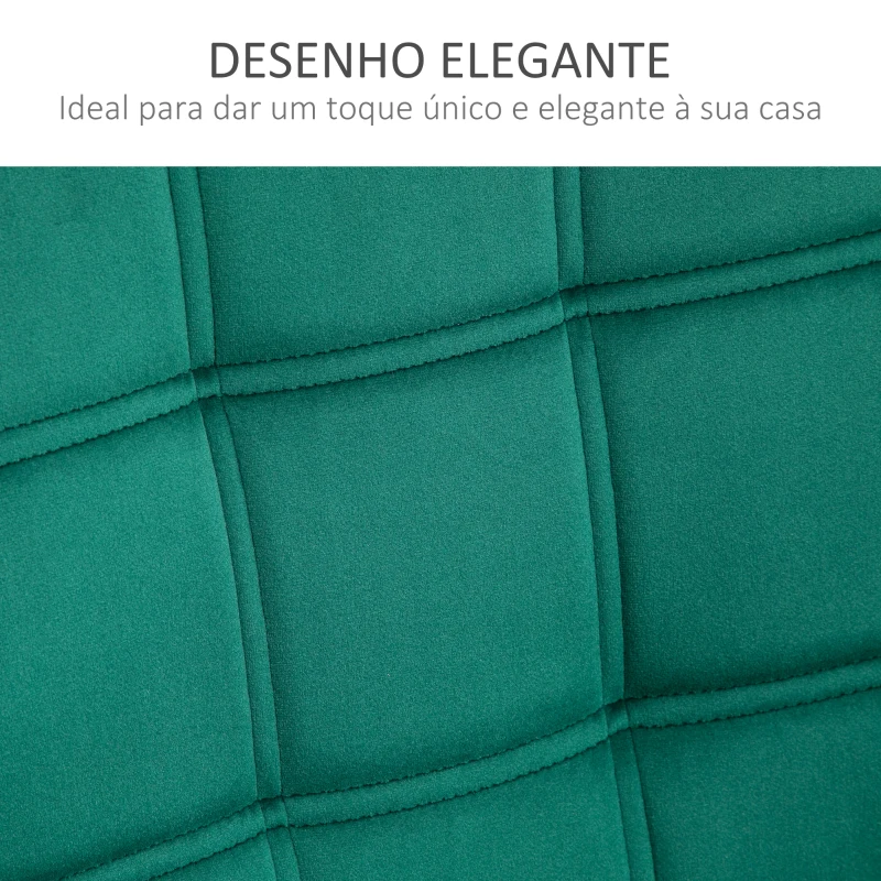 HOMCOM Poltrona Moderna Poltrona de Leitura Estofada em Veludo com Assento Amplo Pés em Madeira  67x61,5x71 cm Verde