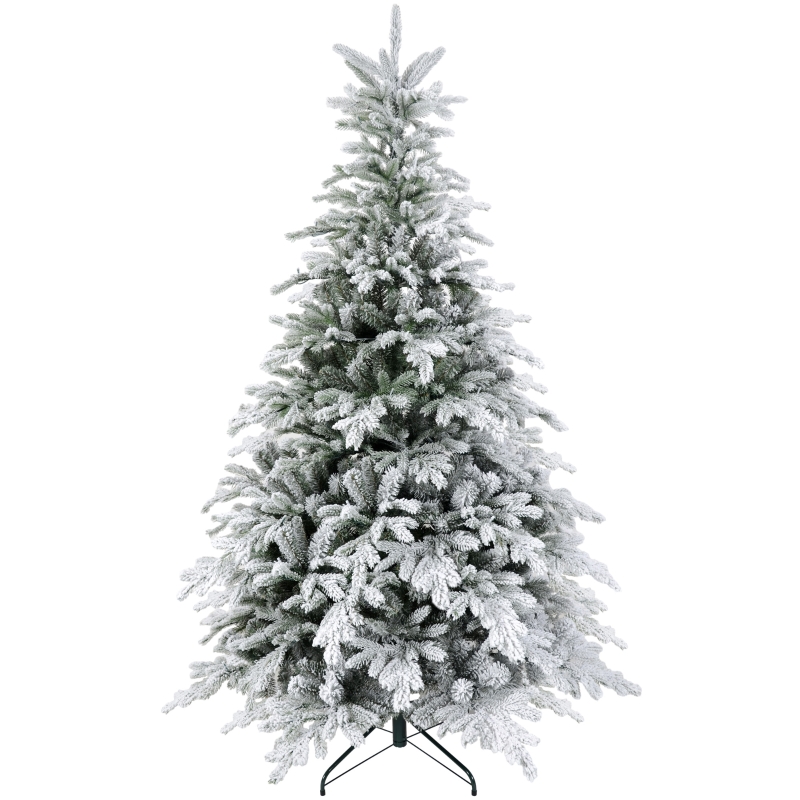Albero Di Natale Artificiale Innevato 180 Cm - Con 618 Rami Ignifughi, Pigne E Base In Acciaio