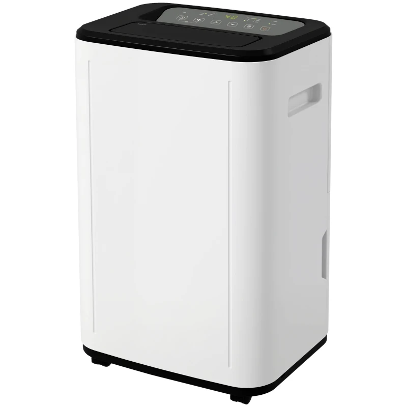 HOMCOM Deshumidificador Eléctrico Depósito de Agua 6 Litro 20L/día con 3 Modos 2 Velocidades Temporizador 33,5x26x53 cm Blanco
