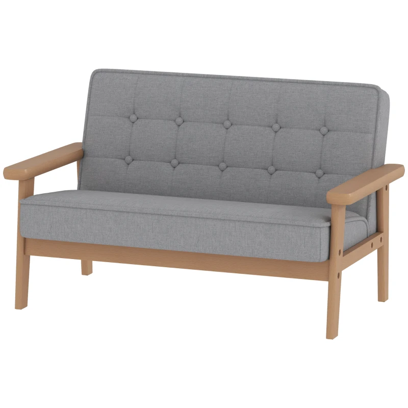 AIYAPLAY Fauteuil enfant, canapé enfant avec structure en bois, aspect velours, rembourré, pour enfants de 3-15 ans Gris