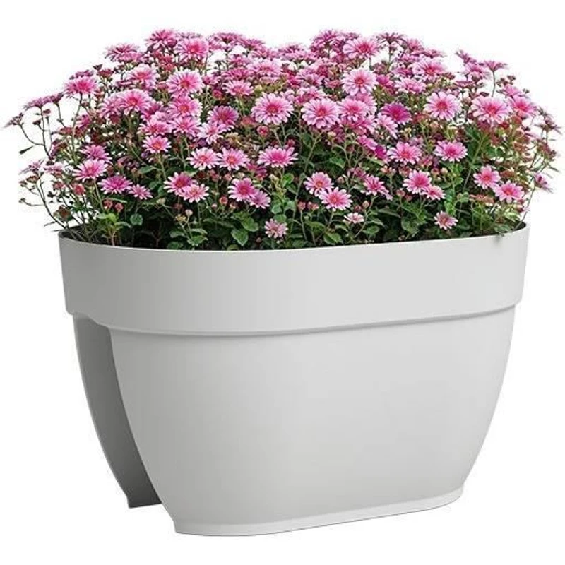 ARTEVASI Jardiniere balcon CAPRI CAMPANA - 40 ma - Blanc - 39 x 25,6 x 22,5 cm