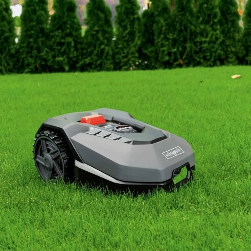 Robot tondeuse connecté 600m2 Scheppach RoboCut XL600 avec station de recharge | Jusqu'a 600 m² | Capteur de pluie | WiFi & BT