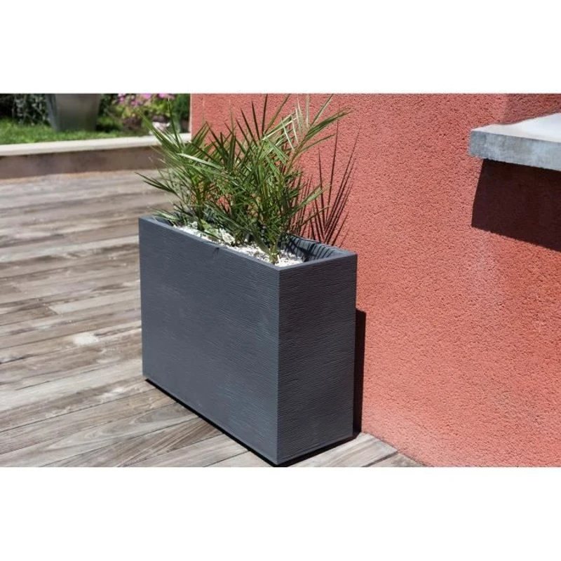 EDA Bac a fleurs Muret Loft GRAPHIT - 46 L - 78,5 x 29,5 x 60 cm - Gris anthracite