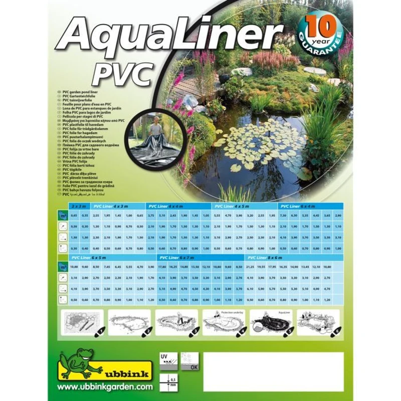 Ubbink Bâche pour bassin de jardin / étang en PVC 6 * 7 metres Noir 401398