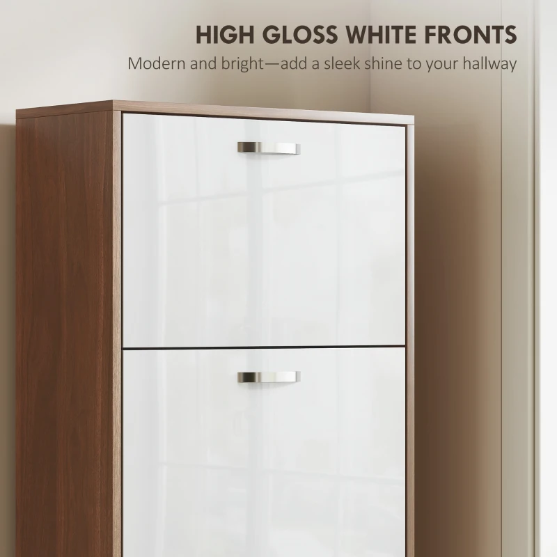 Homcom Dulap Pantofi 60×28×189 cm – 5 Sertare & Spatiu pentru 30 Perechi(m-7)