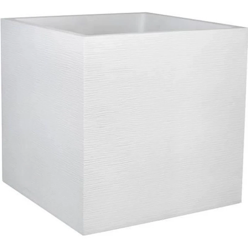 Bac a fleurs Carré 50 cm - EDA - Graphit - 57 L - 49,5 x 49,5 x H. 49,5 cm - Blanc cérusé