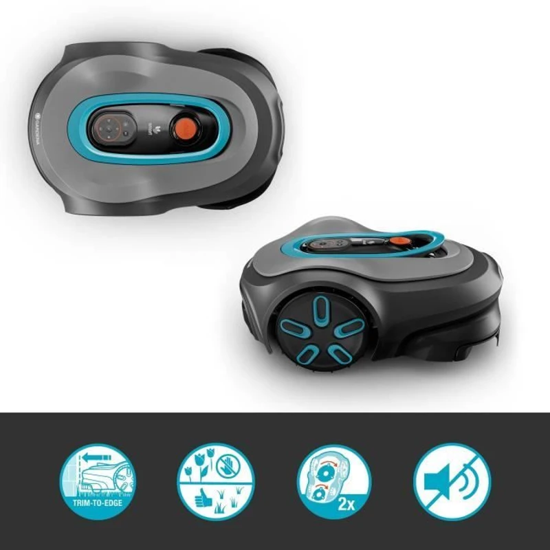 Tondeuse robot - GARDENA - Smart SILENO max 1200 - Surface 1200 m² - DuoConnect - Bluetooth - Tonte des bordures