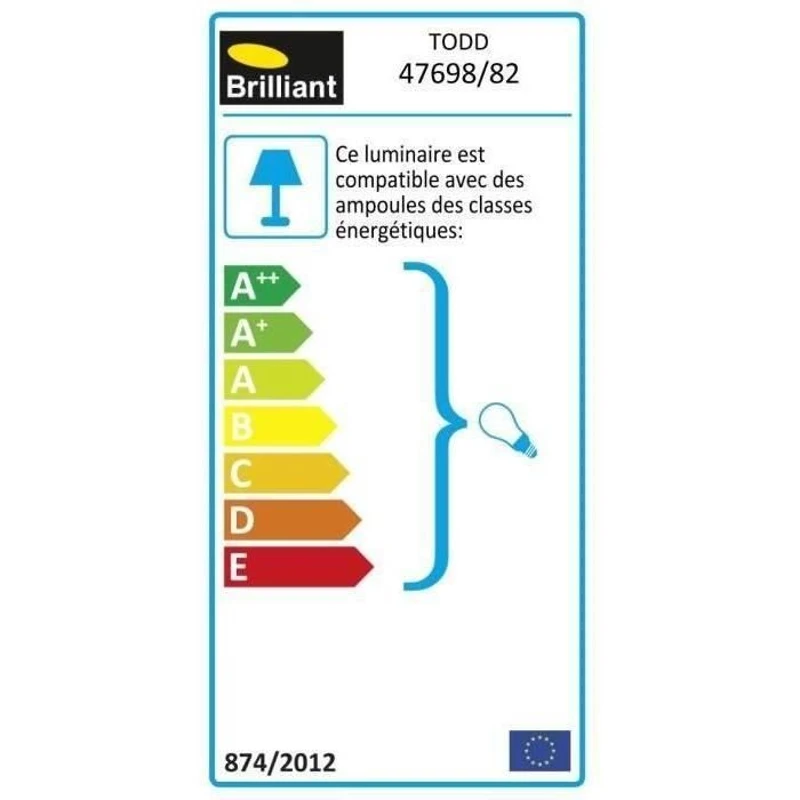 Applique extérieure avec détecteur TODD Acier - Brilliant - 1x60W - Ampoule incandescente non fournie (E27)