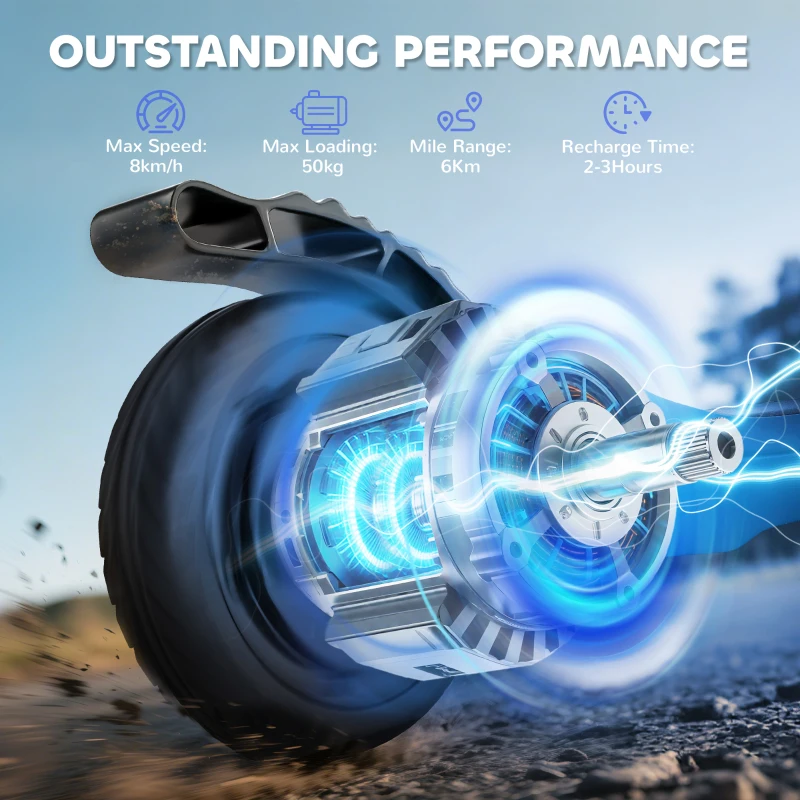 HOMCOM Kids Electric Scooter, Electric Scooters for Kids Ages 6+, 8 KM/H & 6 KM Lightweight E-Scooter, Adjustable Height, Rear Brake - Blue