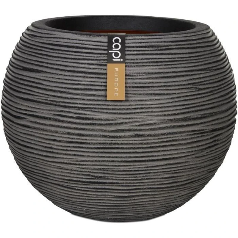 CAPI EUROPE Vase boule RIB NL - 40x32 cm - Anthracite