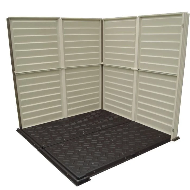 Abri de jardin - PVC - DURAMAX - 3,50 m² + Plancher - Gris clair / Anthracite - DUSTMATE66PR