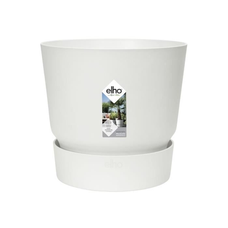 ELHO Pot de fleur GREENVILLE - Ø 47 x H 44,1 cm - 100% recyclé - Blanc