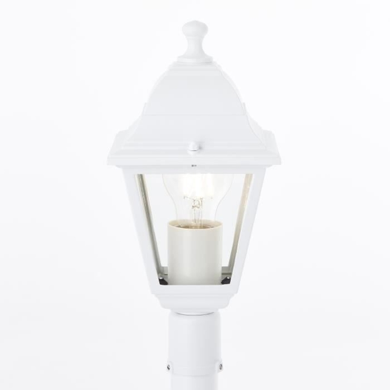 Lampadaire extérieur - BRILLIANT - NISSIE - Blanc - Métal/Verre - 1xE27 60W - IP44